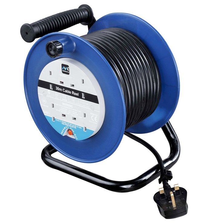 Masterplug 4 Socket 30m 13Amp Open Cable Reel